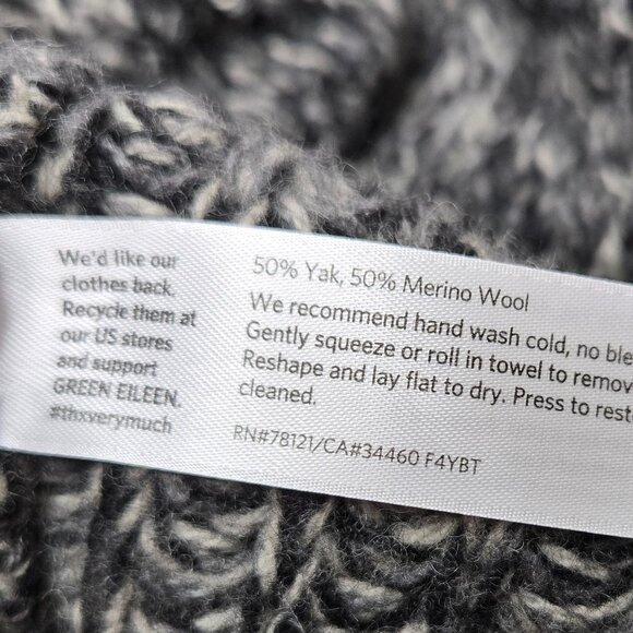 Eileen Fisher Yak and Merino Wool Chunky Sweater Vest Women's Full Zip Cowl M - Picture 4 of 5